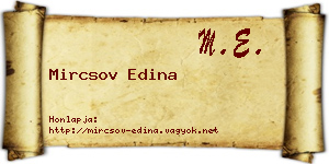 Mircsov Edina névjegykártya
