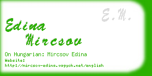 edina mircsov business card